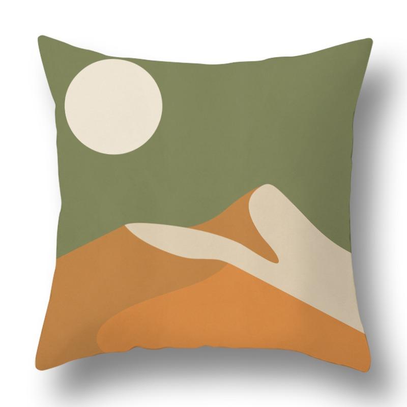 Green Geometric Art Sofa Pillowcase Dormitory Decoration Office Living Room Home Pillowcase