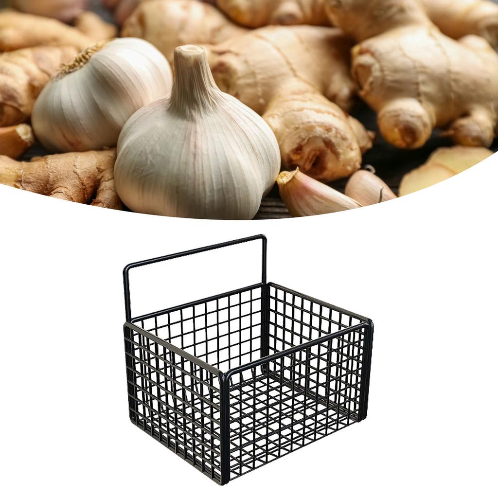Cestino portaoggetti da parete, senza foratura, in filo metallico adesivo, per l'organizzazione di cucina, dispensa, bagno