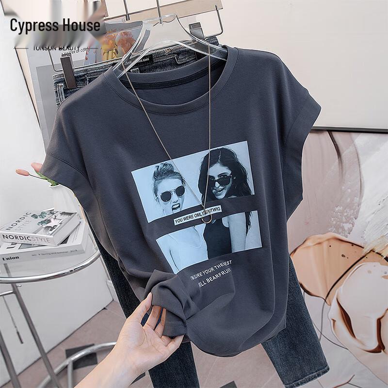 Silkbay Women s Printed Round Neck T-shirt S