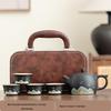 Yipan Chinese Black Ceramic Teapot Set