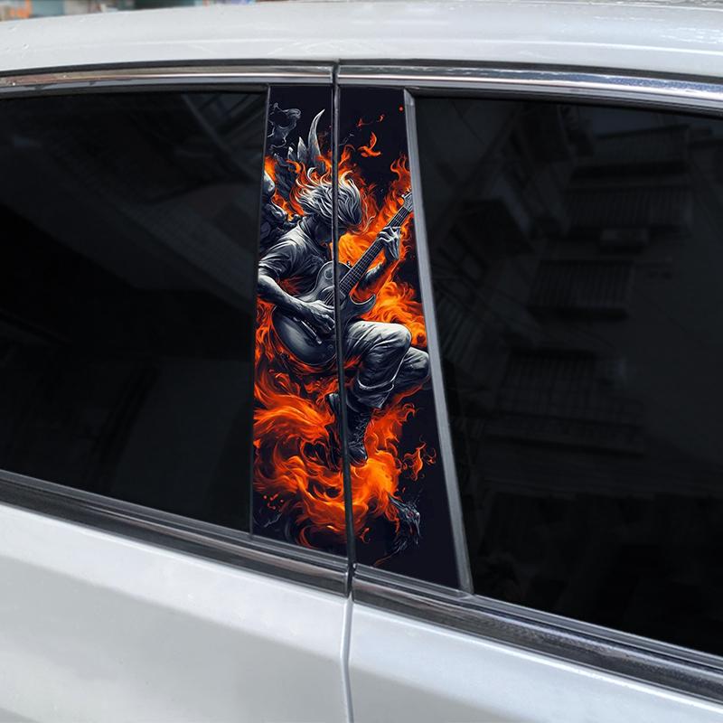 2pcs Car B-pillar sticker Vinyl waterproof sticker DIY car window pillar sticker Covering Scratched car center pillar sticker