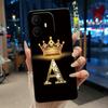 Couple Case For TCL K70 4G/K70 Power 4G Bumper Black Silicone Shockproof Soft Casing Beautiful Trendy Crown Letter Pattern Cover