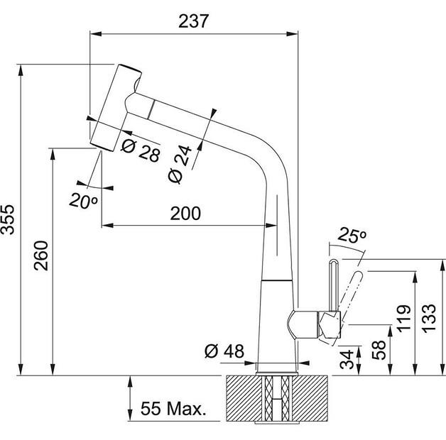 Смеситель Franke Icon Pull-Out черный Mat (1150625190)