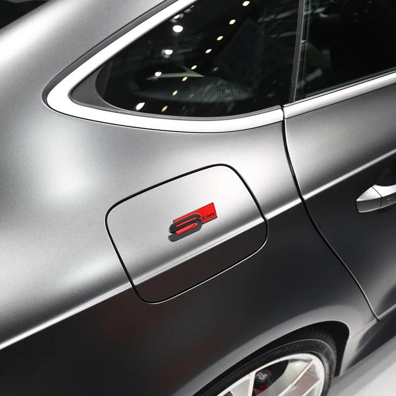 S-Line Car Stickers Metal Badge Auto Fuel Tank Trunk Decals For S Line A3 Q5 A1 TT R8 Q3 A8 A4 A5 A6 Q6 S3 Q2 S1