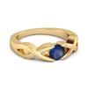 Blue Sapphire Infinity Knot Solitaire Ring - 925  Sterling Silver Gold Vermeil