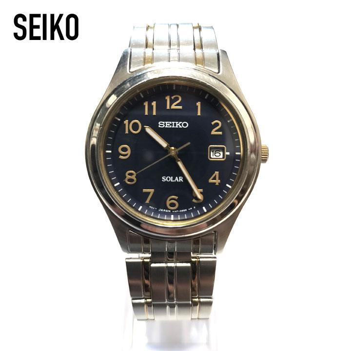 [USED] SEIKO Solar Blue Dial Wristwatch