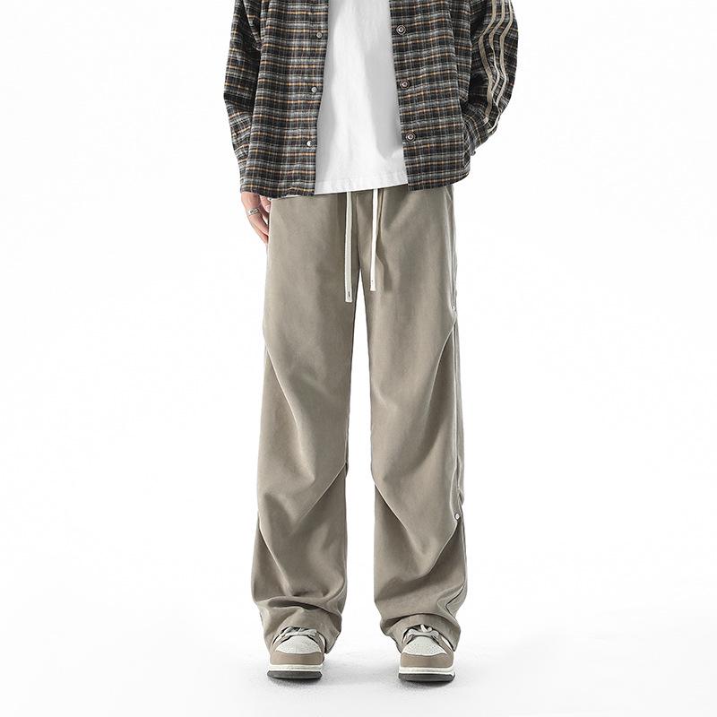 

Мужские плиссированные брюки-парашюты уличной моды высокого класса на весну 2024 года - Свободные брюки прямого кроя в стиле кэжуал для спорта 3XL