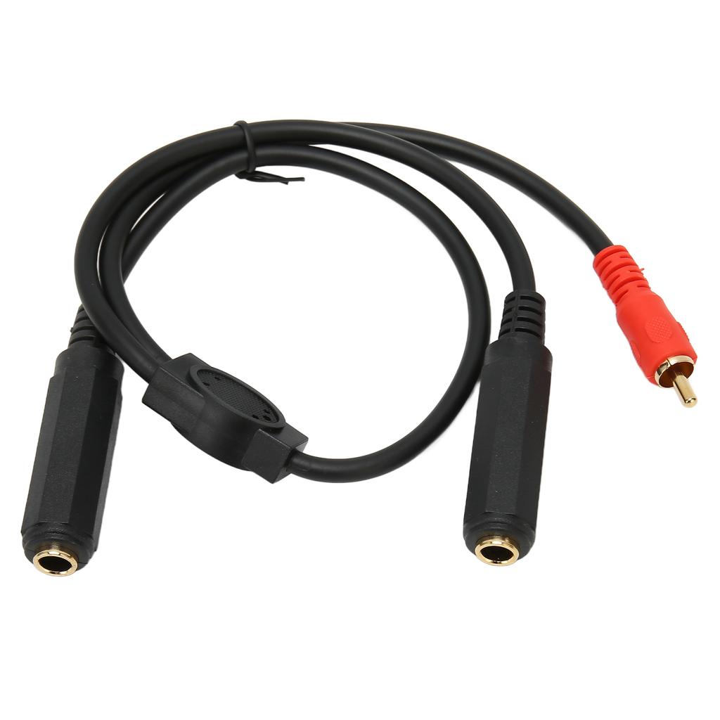 6.35mm Female To 6.35mm Female and RCA Male Cable Gold Plated 6.35mm Female To RCA Stereo Splitter Y Cable 19.7in