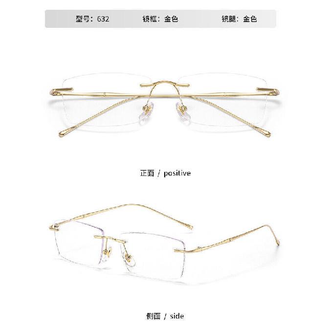 Ultralight Titanium Eyeglass Frames Rimless Retro Spectacles New Eyewear 5.5g
