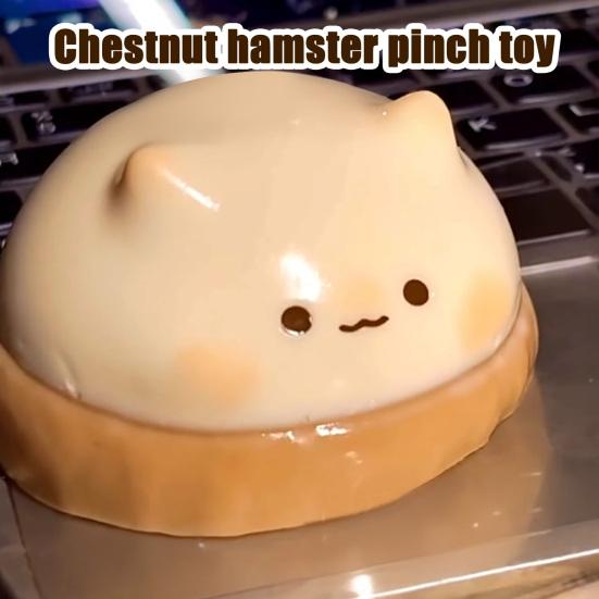 1/2/3Pcs Chestnut Hamster Squeeze Toy Anxiety Stress Relief Hamster Pinch Sensory Toy Teens Adults Soft TPR Calming Animal Fidget Toy