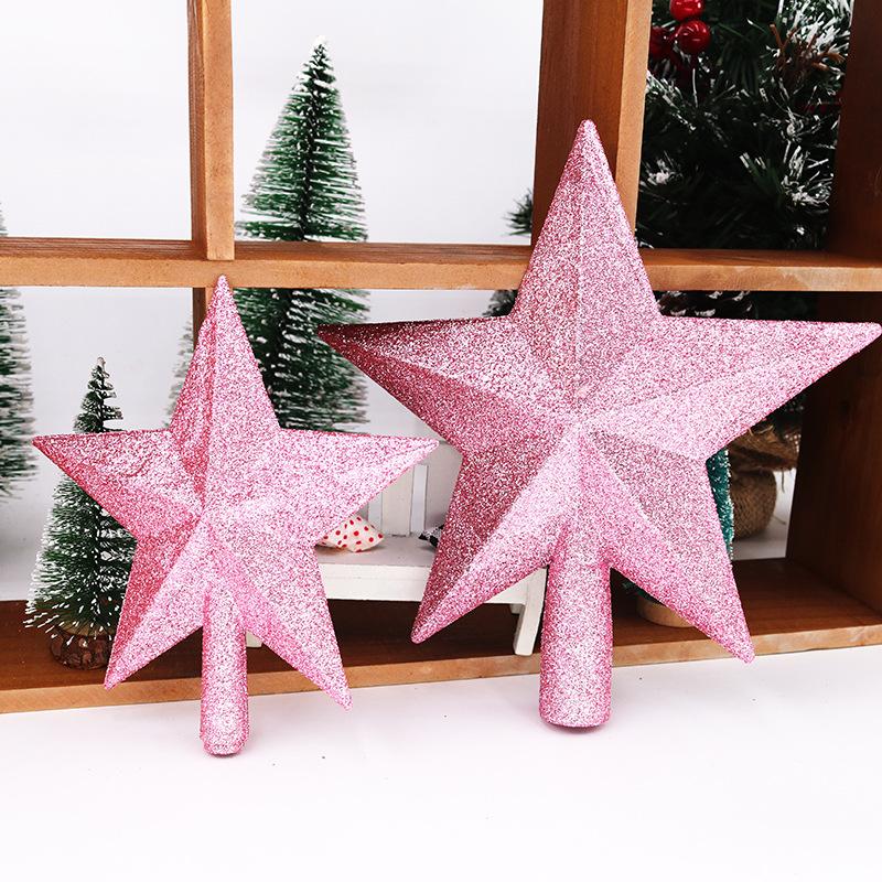 15/20cm Christmas Tree Top Star Merry Christmas Decorations for Home Shiny Gold Powder Five-pointed Star New Year's Ornament