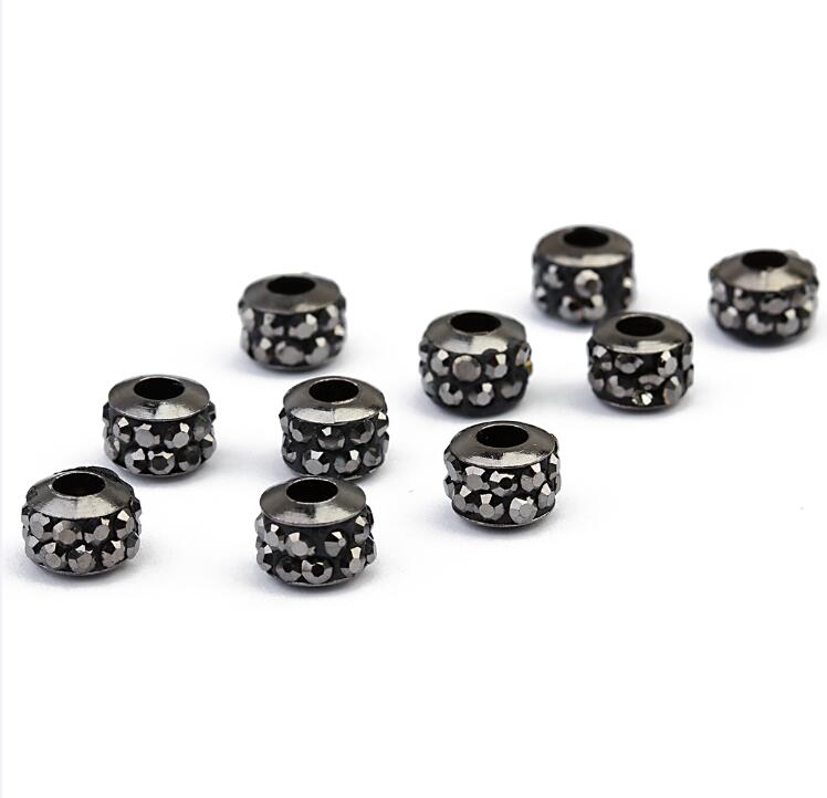 

20pcs/lot Rhinestone Crystal Shambhala Ball Beads Gold Silver Color Big Hole Loose Spacer Alloy Beads For DIY Bracelet Necklace