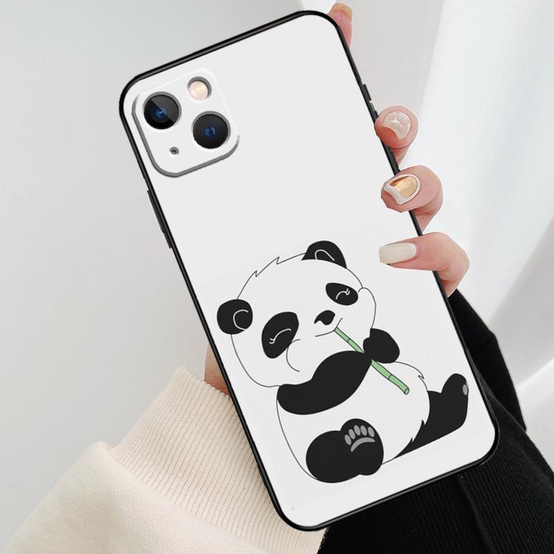 Cartoon Panda Phone Case For iPhone 17 Pro Max 15 14 13 11 12 16 Pro Max mini 15 16 Plus 16e 17 Air Cover