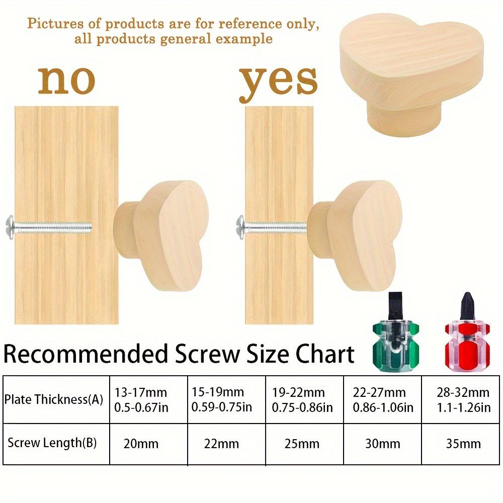 9 Stück Natürliche Herzförmige Holzschrankknöpfe, Handgefertigte Holzschubladenknöpfe für Möbelkommodenknöpfe, Beschläge Griffe(Mit Schrauben und Schraubendreher)