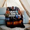 1pc Personalized Name GTA Theme Blanket - Digital Print, Polyester, Cozy for All Seasons, Perfect for Outdoor, and Travel
