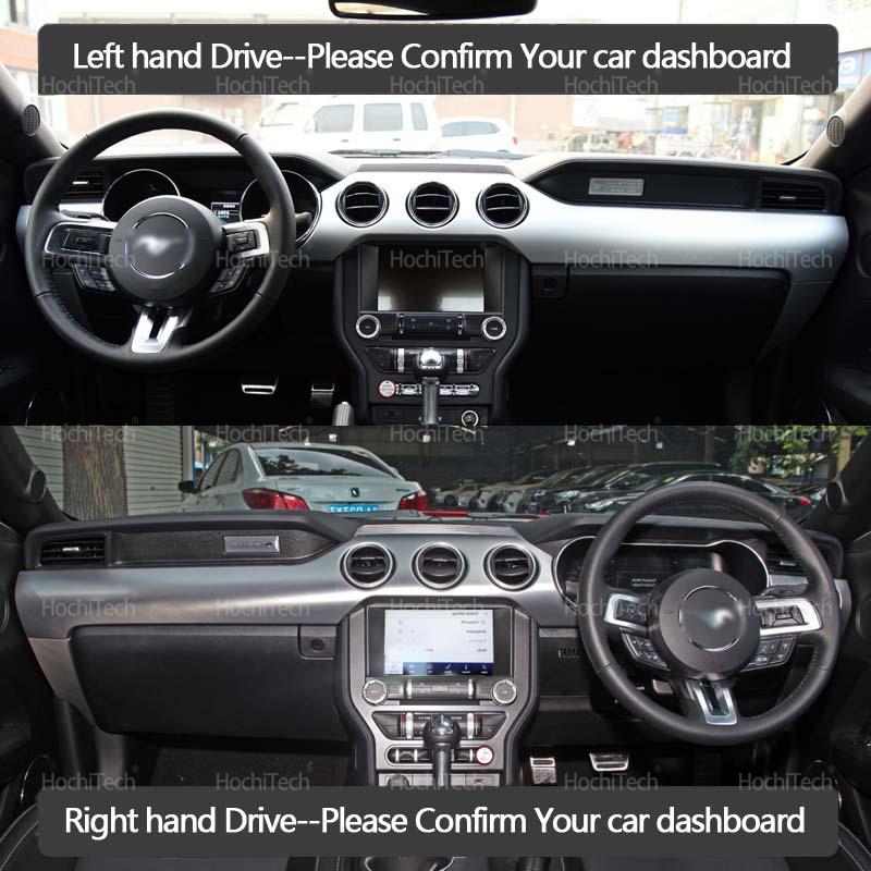 Liner Anti-Slip Mat Anti-UV Suede Leather Dashboard Cover Pad Sunshade Dashmat Accessories for Ford Mustang S550 2015~