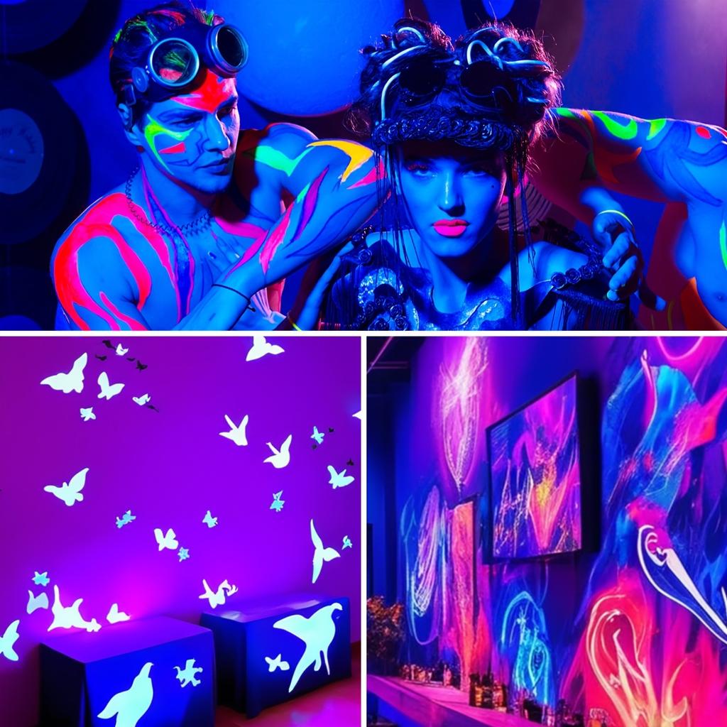 1/2 Pcs UV Black Light Lamp T5 USB UV LED Black Light Lamp 24LEDs Black Light Bar UV Light Tube with Switch for Disco Glow Party