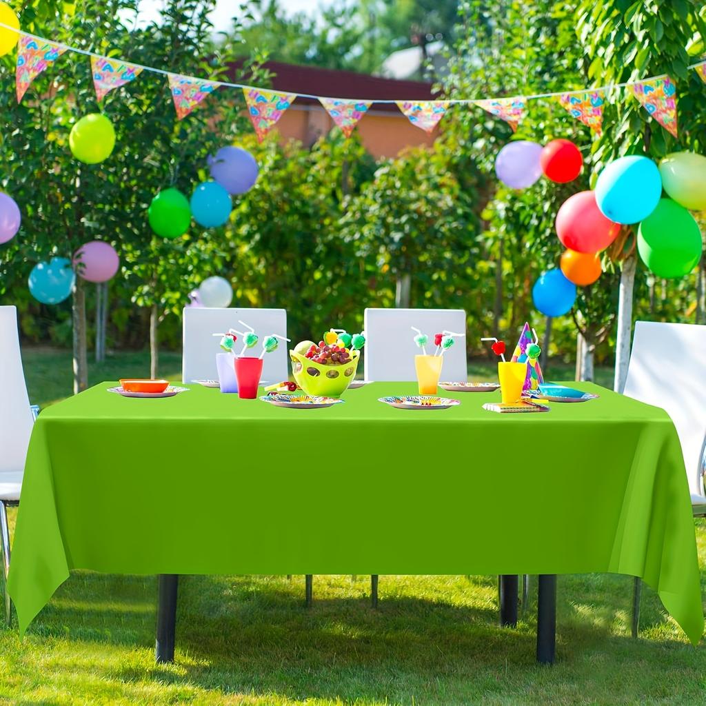 12 Colors Available Solid PEVA Anti-Wrinkle Disposable Rectangular Tablecloth, Suitable for Indoor And Outdoor Parties, Picnics, Birthdays, Weddings