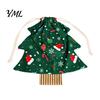 Large Small Storage Christmas Tree Shaped Gift Bags with Drawstring, Reusable Holiday Fabric Bags, Winter Goodie Pouches for Present Wrapping,