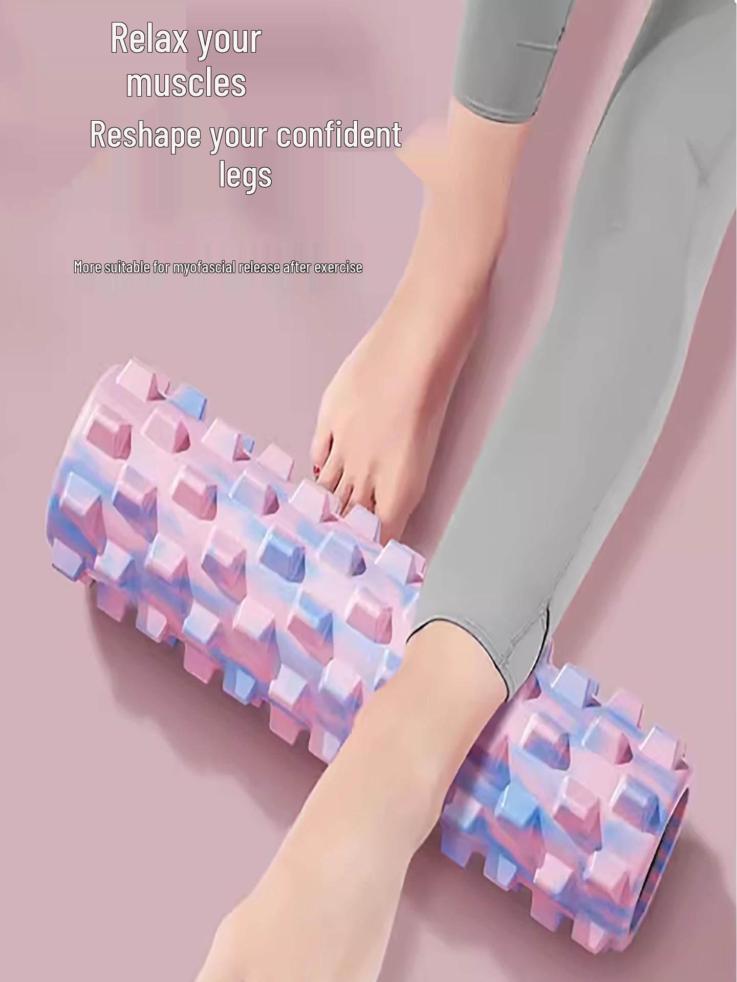 

EVA Камуфляжный Ролик из Пены 45СМ: Игольчатый массажный ролик для пилатеса, расслабления мышц, йоги и раскрытия спины Hollow Spiked Purple