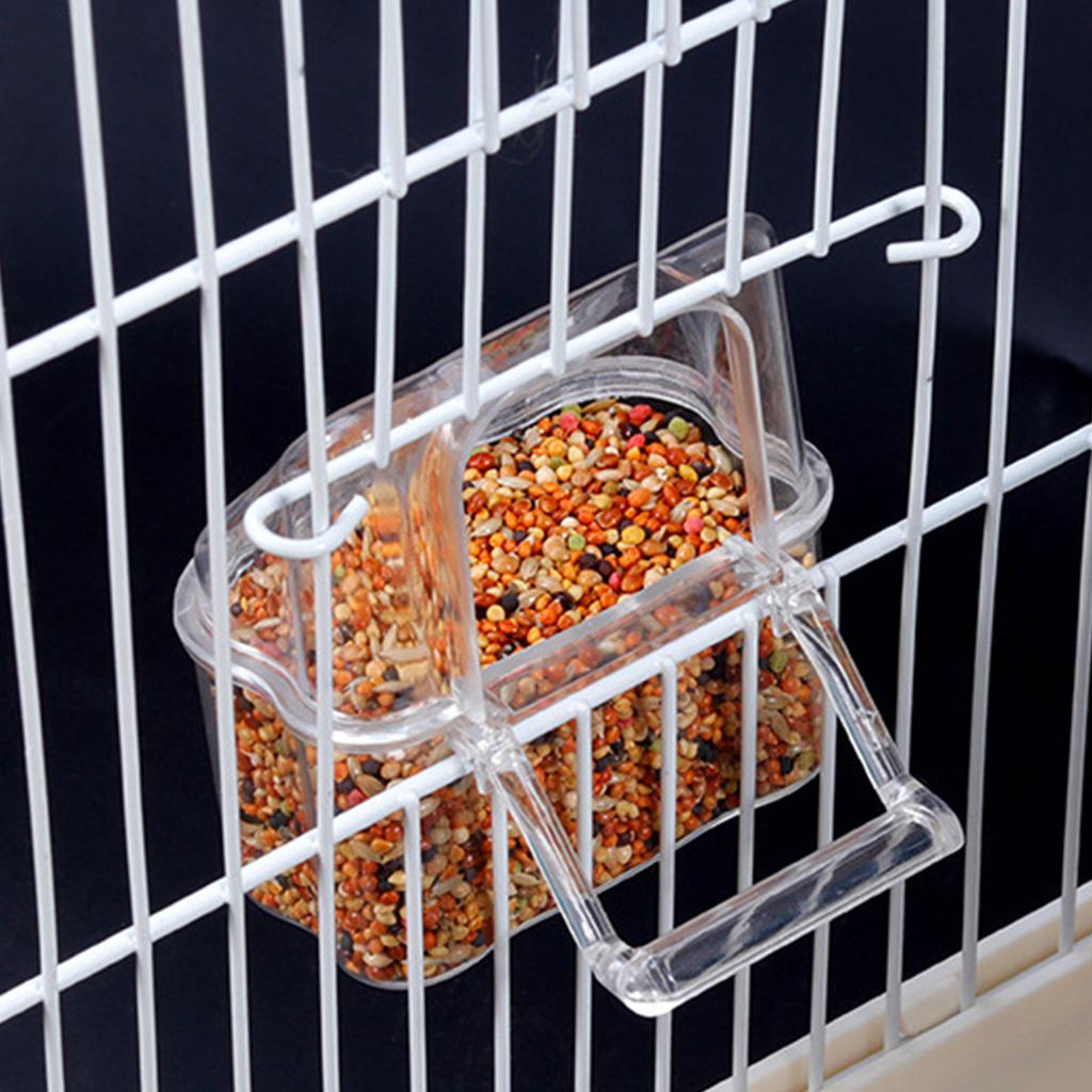 10Pcs/Set Transparent Bird Feeding Box Food Dispenser Parrots Feeder with Stable Construction Antisplash Design