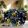 Custom Name Personalized Coraline Print Blanket, Home Decor, Bedroom, Sofa, Camping, Couch, Gifts for Birthday Christmas
