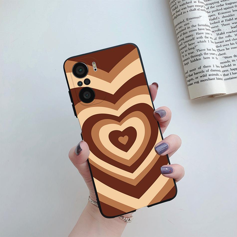 For Xiaomi POCO F3 Case Soft Back Cover Fashion Rainbow Love Heart Silicone Phone Protector Case For Xiaomi mi POCO F3 F 3 Funda