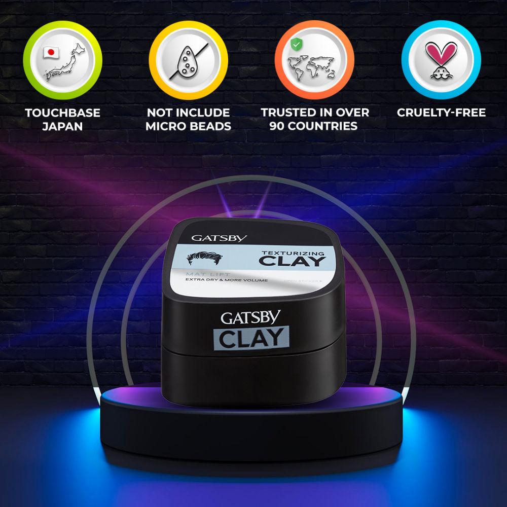 Gatsby Texturizing Clay Wax For Men 75g Matte Finish Strong Hold Volumizing Hair Clay For Natural Look & Messy Hairstyles