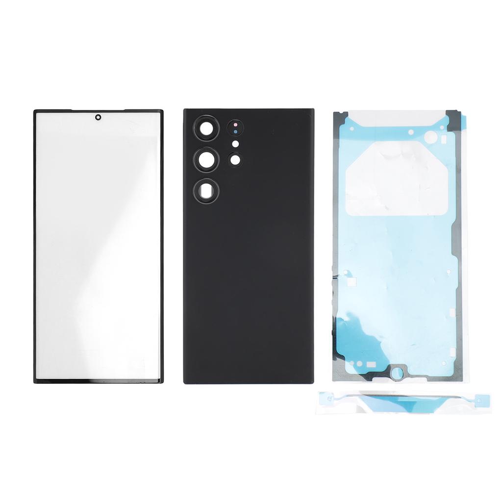 Phone Back Glass Cover Front Glass Outer Screen with Pre Installed Camera Lens Repair Tools Replacement Kit for Galaxy