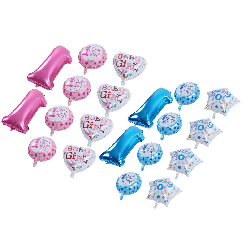 10Pcs 1st Birthday Balloons Bright Vivid Colors 1st Birthday Theme Happy Birthday Balloon for First 