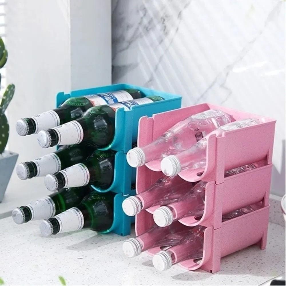 Anti-skid Refrigerator Can Beverage Rack Plastic Bottle Organizer Beer Cola Storage Holder Home