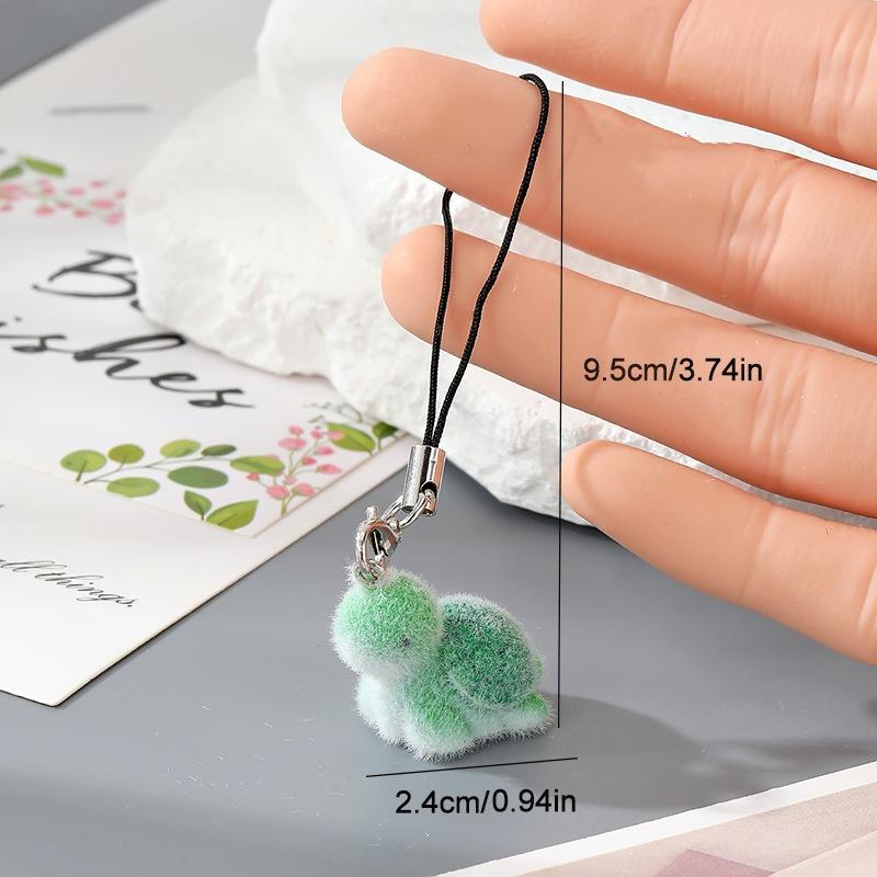 Flocking Penguin Hippopotamus Animal Keychains Phone Lanyard Resin Cute Tiger Beaver Bear Rhinoceros Bag Earphone Case Pendant