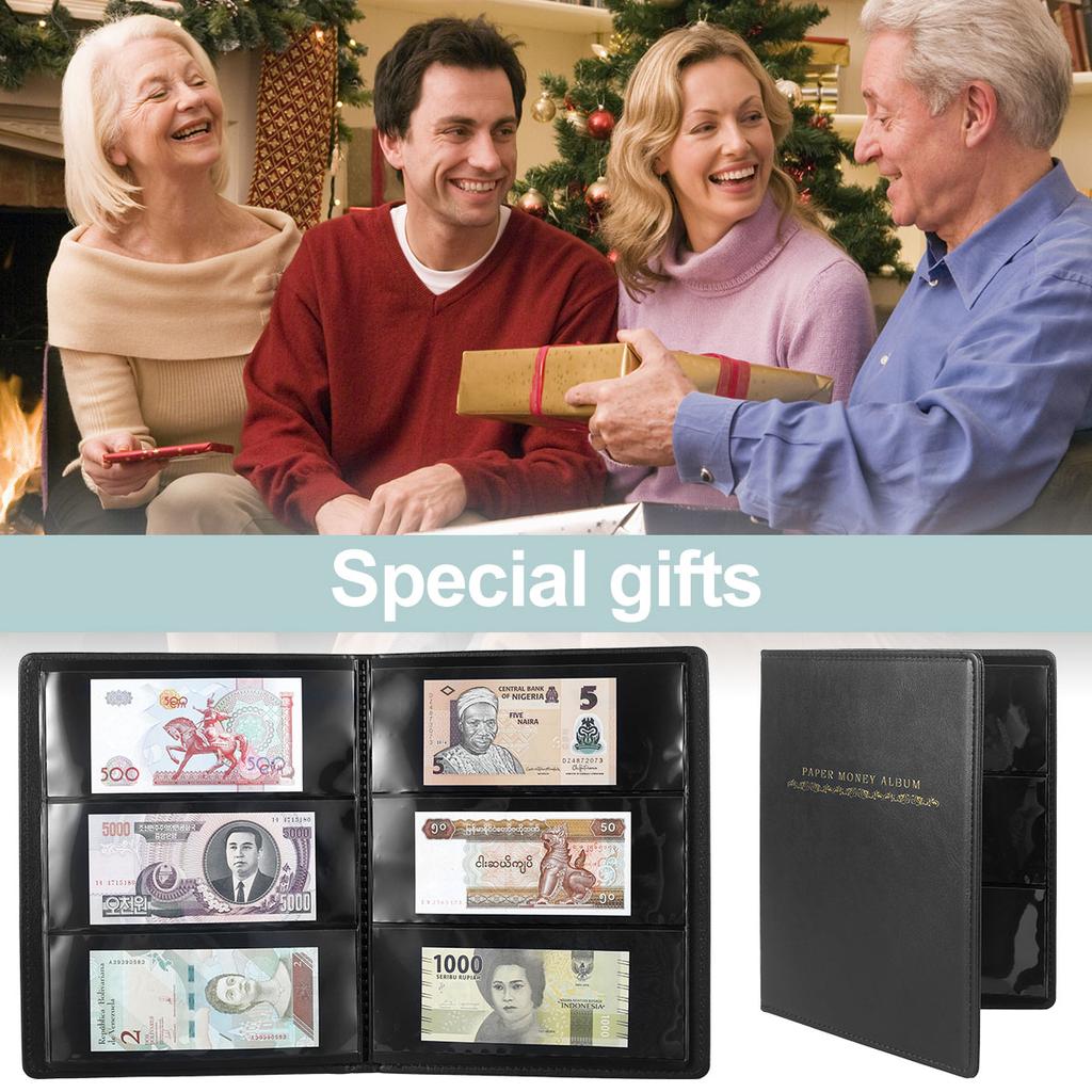 Album Colectie Valută Mondială Bancnote, Suporturi pentru Bancnote pentru Colecționari, Liant Carte de Colecție Clasică pentru Bancnote de Hârtie