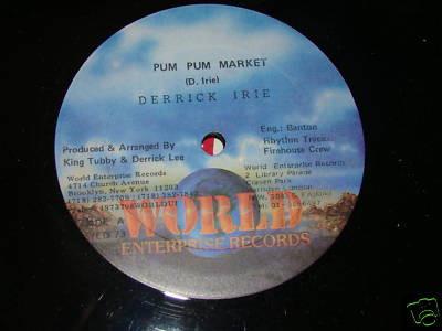 12inch Record DERRICK IRIE Pum Pum Market WED73 World Enterpris 1988 US Reggae Ska Dub Used