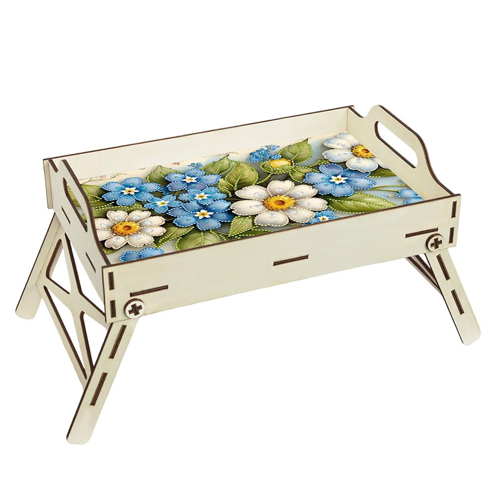 5D DIY Diamond Painting Serving Tray Wooden Diamond Art Tableware Manager Tray Diamond Decorative Serving Tray Home Decor Gift