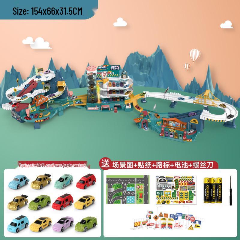 Dinosaur Adventure Skyscraper Track Car Set for Kids