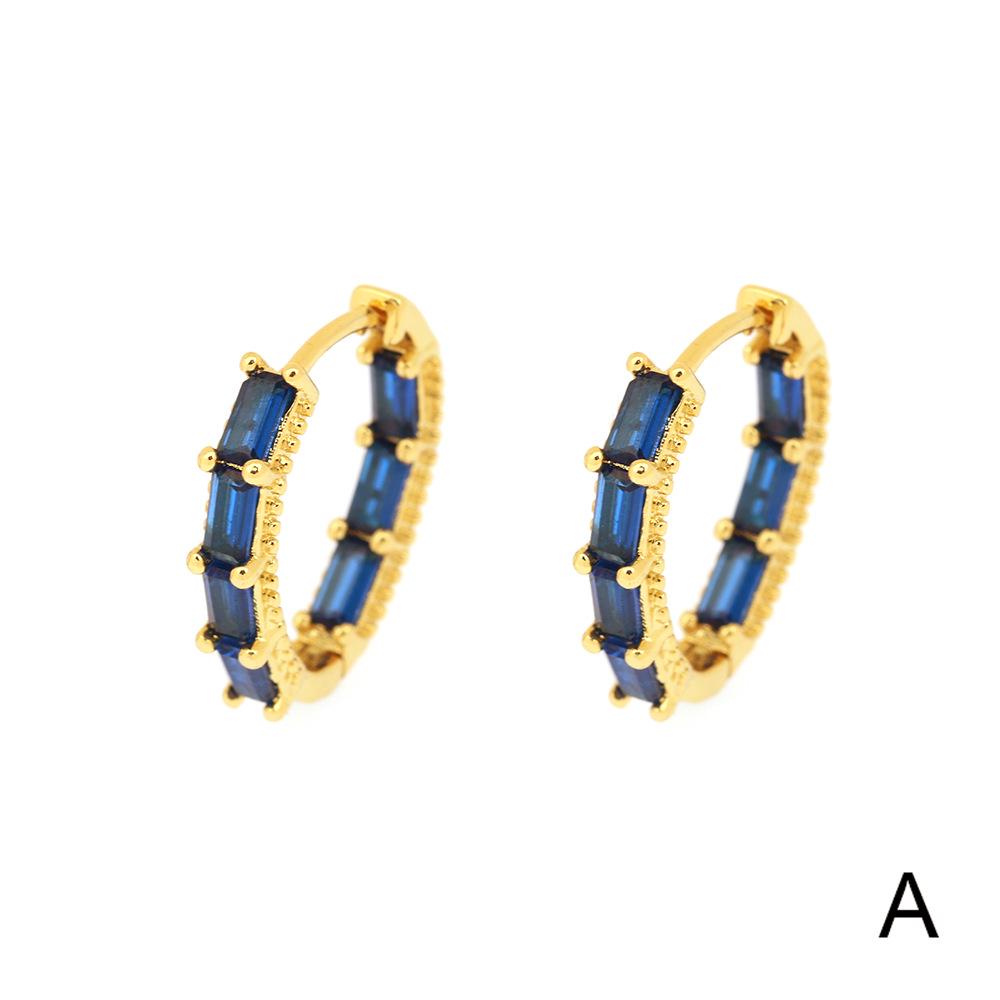 Eleganckie kolczyki koła z cyrkoniami: Pozłacany 18-karatowym złotem do noszenia na co dzień