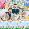 35Pcs Cartoon Party Decorations Set, Cartoon Birthday Party Supplies-Cartoon Birthday Decors Banners Tablecloth Spirals&Cartoon Balloons Cake Toppers