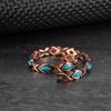 Ikuinen Pure Copper Bracelet for Women Vintage Artificial Turquoise Copper Bracelets Benefits Chain Link Jewelry Waterproof