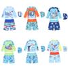 Boys' Long Sleeve Two-Piece Swimsuit with Mid-Length Pants