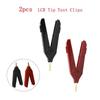 2 PCS For Alligator Clip Kelvin Copper Gold Plate LCR Test Clip Black + Red