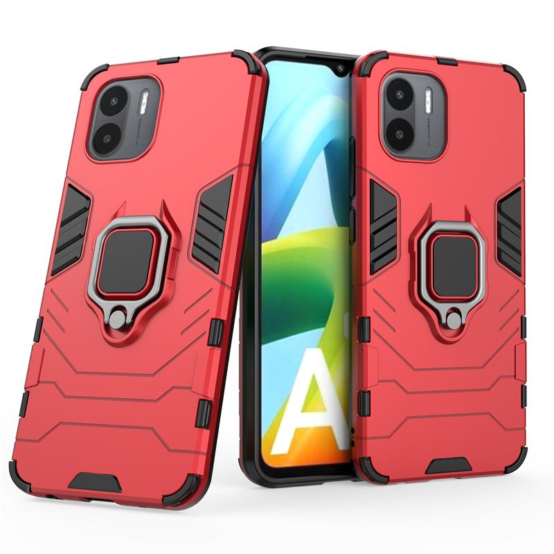 

For Redmi A2 Case Cover Xiaomi Redmi A2 Capas Shockproof Phone Bumper PC Back Magnetic Metal Holder Cover Redmi A 2 A1 A2 Fundas For Redmi A1 Plus красный