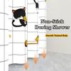 1Pc Cute Naughty Cat Kids Shower Curtain Funny Cartoon Waterproof Peva Bathroom Decor