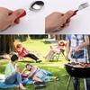 1PC Multifunction Outdoor Tableware Camping Stainless Steel Folding Pocket Kits