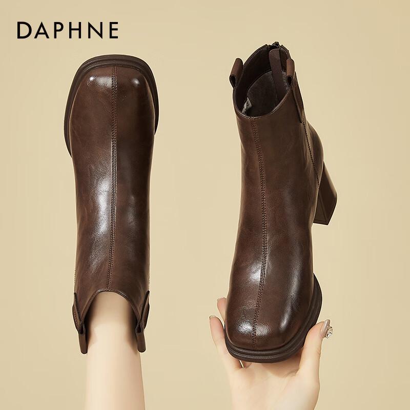 Daphne Women s British Style Chunky Heel Ankle Boots 38