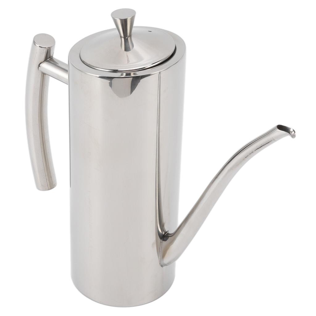 Oil Dispenser Bottle Stainless Steel Mirror Appearance Curved Handles Ergonomic Grip Drip Free Oil