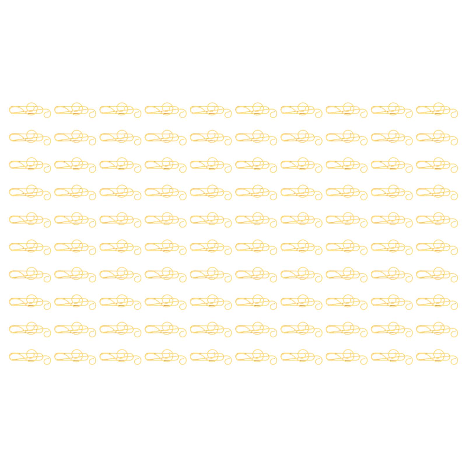 

100 шт. Креативный милый зажим для бумаги в виде музыкальной закладки, компактный портативный зажим для файлов Yellow