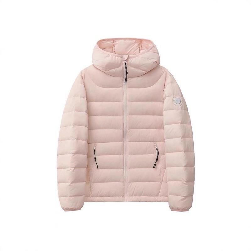 Womens Short Hooded Down Jacket 90% White Duck Lightweight Winter Coat Students Unisex
