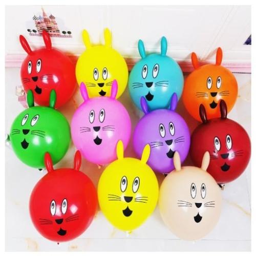 12-inch Large Thick Latex Super Cute Big Head Rabbit Balloon Children's Toy Special-shaped Rabbit Head Cartoon Cat Head