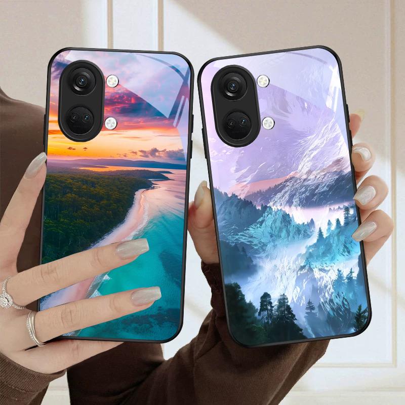Sea storm small sailboat For OnePlus Nord CE 2T 2 3 Lite N20 N30 6T 7 7T 8 8T 9 10 Pro 11R 12R 13R Ace 2V 5 Pro Glass Phone Case
